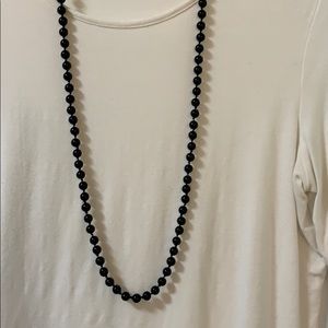 Real onyx long beaded necklace